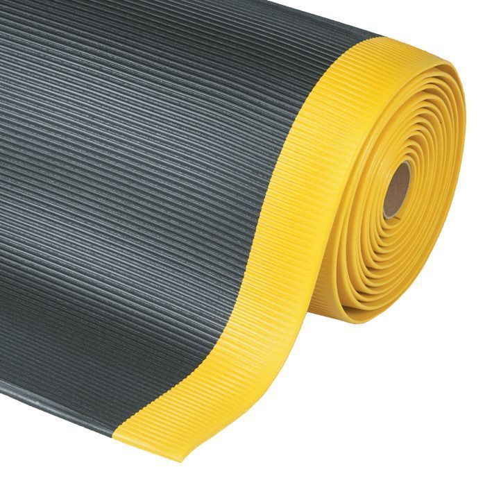 Producto Alfombra ergonómica Crossrib Sof-Tred Negro/amarillo 122 x 200 cm en la categoría Alfombras industriales rebajadas en Alfombras Website