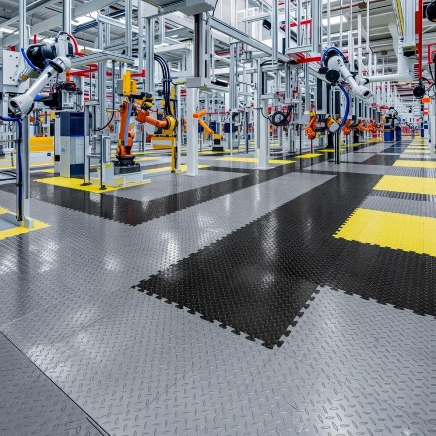 Producto Loseta PVC Industry 7mm enganche puzzle o milano apta montacarga en la categoría Losetas PVC en Alfombras Website