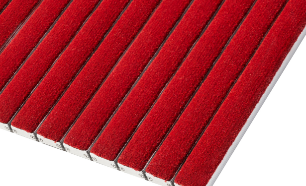 alfombra de aluminio textil color rojo
