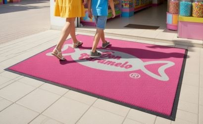 alfombra exterior promobrush con logotipo