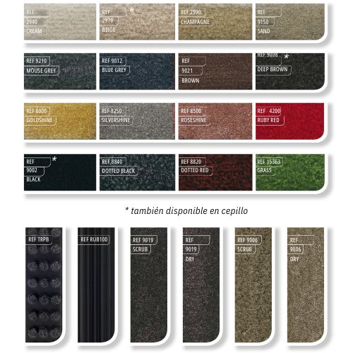 carta de colores alfombra de aluminio Cleanmid